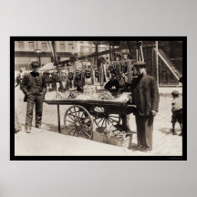 Straßenhändler-italienisches Fest 1908 Posterdruck