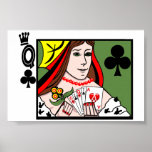 Streifen-Poker-Königin der Vereine Posterdrucke