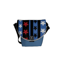 Streifen u. Blumenmuster Minibotetasche Kurier Tasche