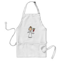 Strichmännchen-Braut-T-Shirts und Geschenke Schürzen