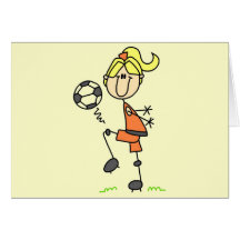 Strichmännchen-Fußball-T-Shirts und Geschenke Grußkarten