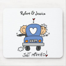 Strichmännchen gerade verheiratet mousepads