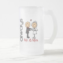 Strichmännchen-Hochzeits-Paar-Herr u. Frau Always Teetasse