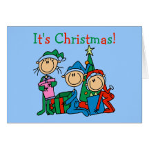 Strichmännchen-Kinder ist es Weihnachtst-shirts un Karten