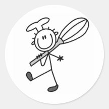 Strichmännchen-Koch mit Kohlenwipper Sticker
