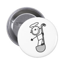 Strichmännchen-Koch mit Schöpflöffel Button