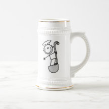 Strichmännchen-Koch mit Schöpflöffel Tee Tasse