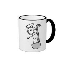 Strichmännchen-Koch mit Schöpflöffel Tee Tasse