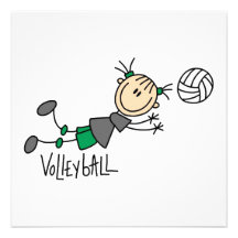 Strichmännchen-Mädchen-Volleyball-T-Shirts und Ges Individuelle Ankündigungskarte