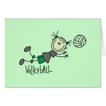 Strichmännchen-Mädchen-Volleyball-T-Shirts und Ges Grußkarte