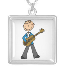 Strichmännchen-männliche Gitarren-Spieler-T-Shirts Personalisierter Schmuck
