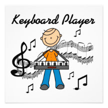 Strichmännchen-männliche Tastatur-Spieler-Geschenk Personalisierte Einladung