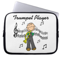 Strichmännchen-männliche Trompete-Spieler-T-Shirts Laptop Schutzhülle