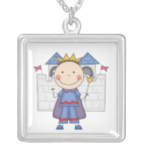 Strichmännchen-Prinzessin und Schloss-Halskette halsketten