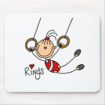 Strichmännchenmädchen auf Ringen Mousepad