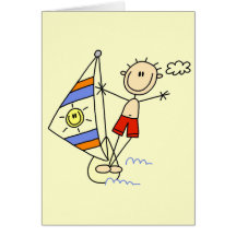 Strichmännchenparasailings-T-Shirts und Geschenke Grußkarten