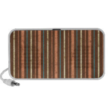 STRIPES10 RETRO STRIPES LIGHT YELLOW BLUE TAN ORAN MINI SPEAKER
