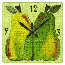 Strukturierte Birnen-(Limone) Wand-Uhr