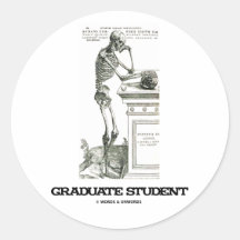 Student im Aufbaustudium (Skelett) Runde Aufkleber