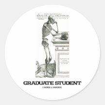 Student im Aufbaustudium (Skelett) Runde Sticker