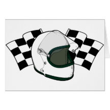 Sturzhelm u. Flaggen Grußkarte