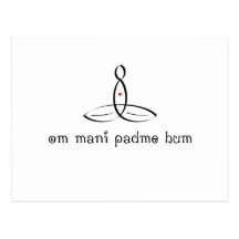 Summen OM Mani Padme - schwarze extravagante Art Postkarten