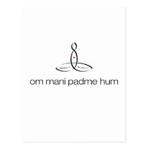 Summen OM Mani Padme - schwarze regelmäßige Art Postkarten