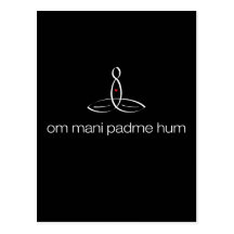 Summen OM Mani Padme - weiße regelmäßige Art Postkarten