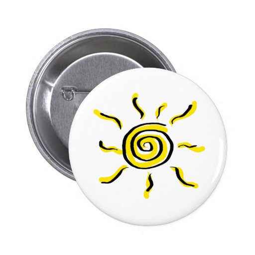 Summersgarden Sonnenschein-Gelb und Schwarzes - Anstecknadelbutton