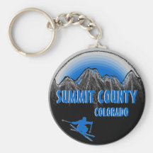 Summit County Colorado blaues Skifahrer keychain Schlüsselbänder