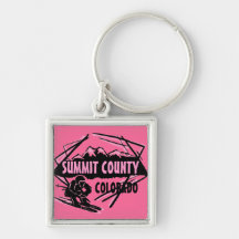 Summit County Colorado rosa Ski-Logo keychain Schlüsselanhänger