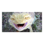 Super glücklicher bärtiger Drache Bildkarte