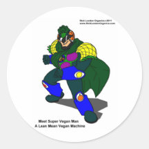 Super vegane Geschenk-T-Shirts u. Karten des Mann- Stickers