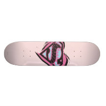 Supergirl rosa Logo im Herzen Bedruckte Skateboarddecks