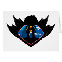 Superheld-Junge in Winged Schild Grußkarte