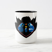 Superheld-Junge in Winged Schild Kaffee Tassen