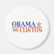 Superkarte 2008 Obama Clinton Kühlschrankmagnet