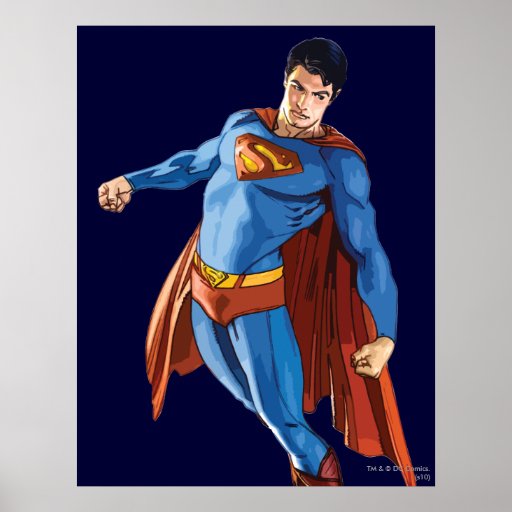 Supermann, der unten schaut plakat