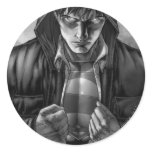 Supermann-Erdabdeckung - Schwarzweiss aufkleber