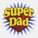 Supervati, Superheld rot/Gelb/Blau Runder Aufkleber