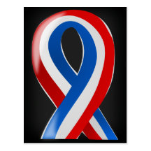 Support Patriotism Awareness Ribbon Post Cards