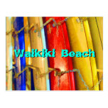 Surfbretter an der Waikiki Strand-Postkarte