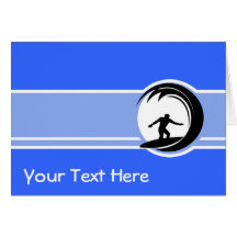 Surfen; Blau Grußkarte