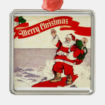 Surfende Retro Sankt-Verzierung Ornamente