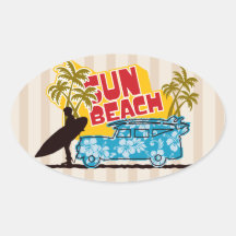 Surfer-Illustration Aufkleber