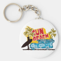 Surfer Illustration Key Chain