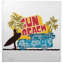 Surfer Illustration Printed Napkins