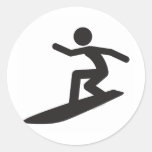 Surfer-t Runder Aufkleber