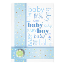 Süße Baby-blaues Band-Babyparty-Einladung