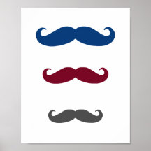 Süße Dapper Schnurrbart-Kinderzimmer-Wand-Kunst Plakate